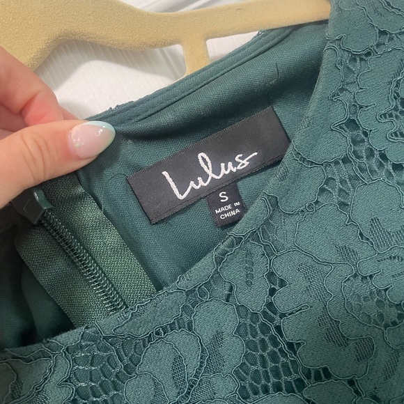 Lulus Polished to Perfection lace dark green dress size small - Picture 5 of 6